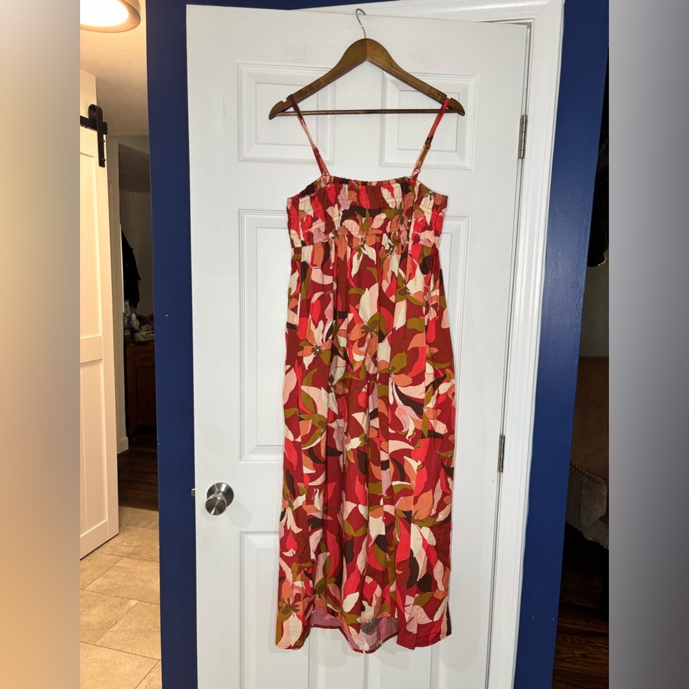 a new day red floral maxi dress- Medium - Picture 3 of 5